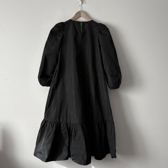 Aritzia Wilfred Sedona Taffeta Ruffle Midi Dress Black Size XS - Picture 5 of 7